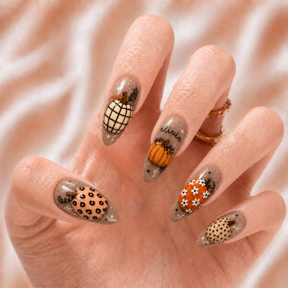 Boho Pumpkin - Personalized Press-On Nails