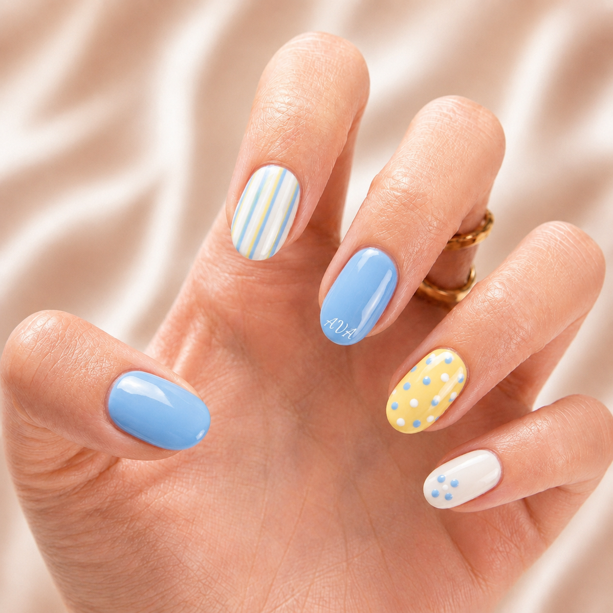 Cotton Candy Bestie - Personalized Press-On Nails