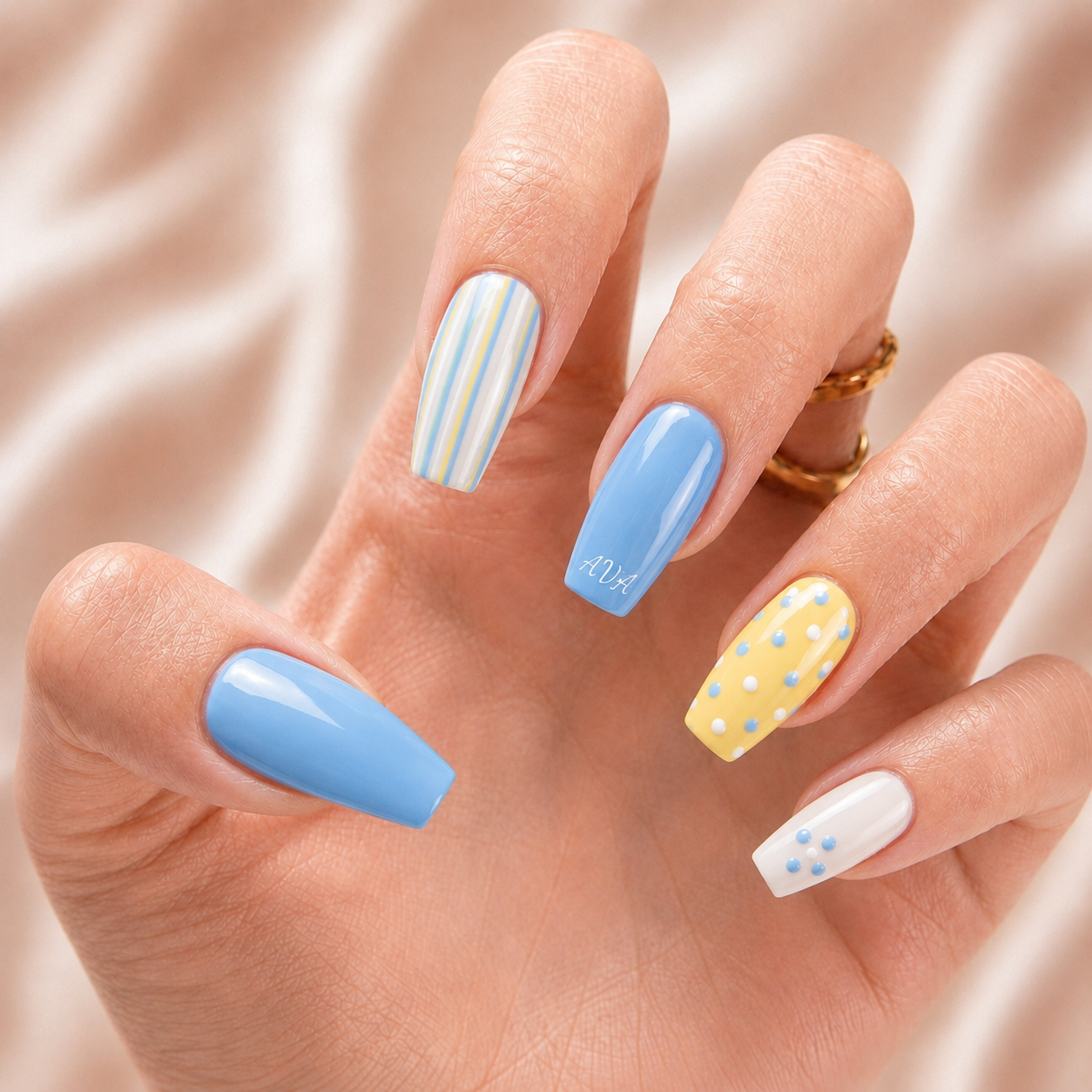 Cotton Candy Bestie - Personalized Press-On Nails