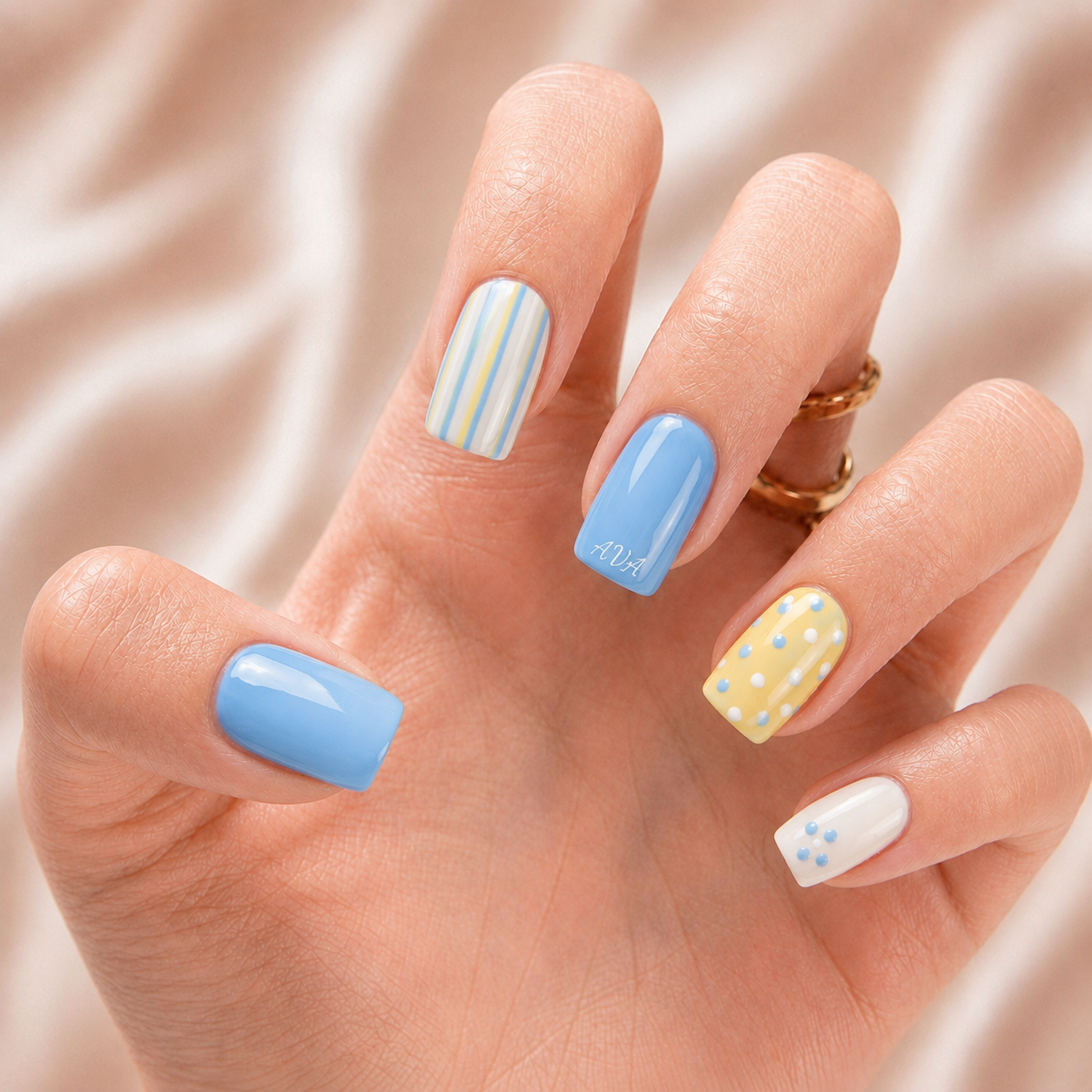 Cotton Candy Bestie - Personalized Press-On Nails