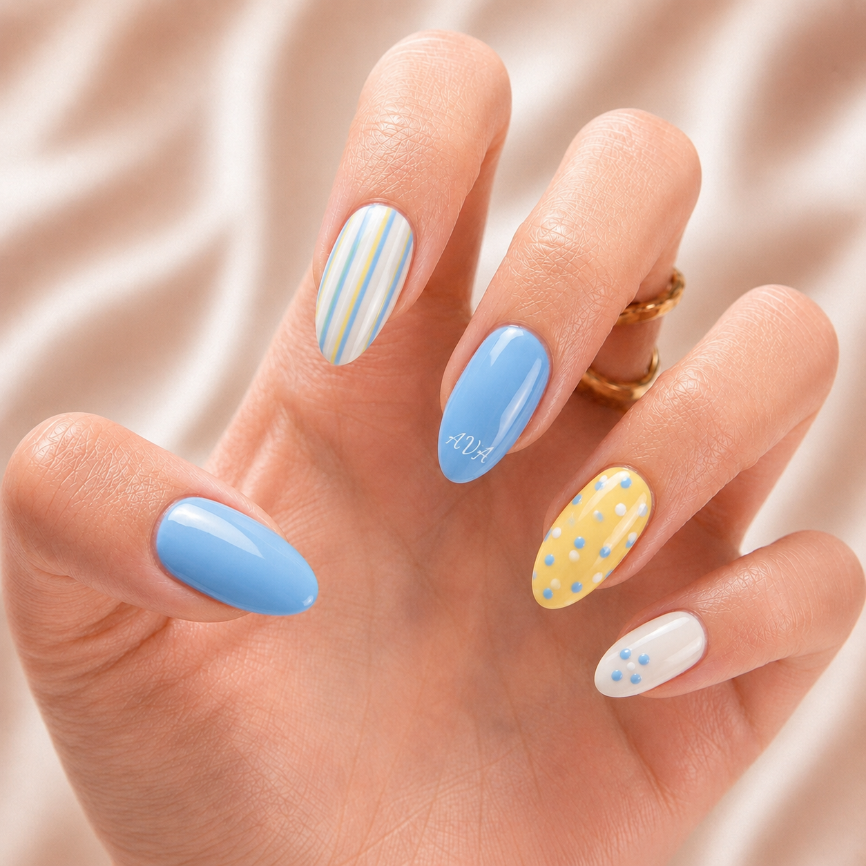 Cotton Candy Bestie - Personalized Press-On Nails