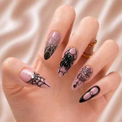Gothic Love Web — Custom Press-On Nails