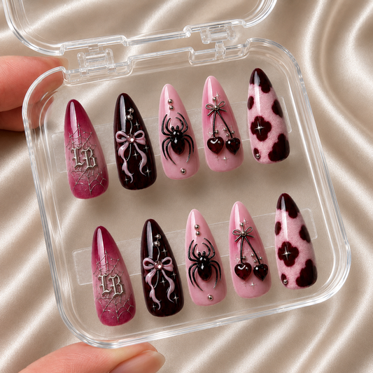 Burgundy Gothic - Personalized Press-On Nails