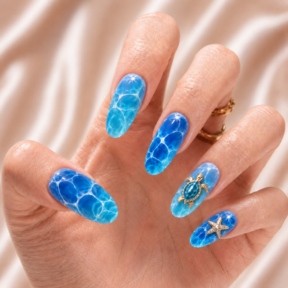 Turtle Ocean Sparkle - Press-On Nails