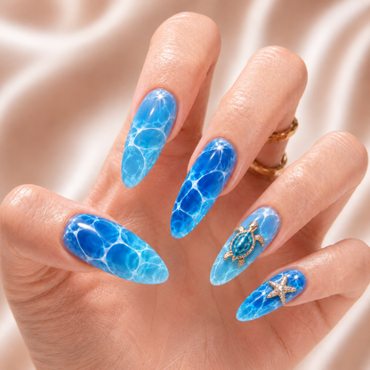 Turtle Ocean Sparkle - Press-On Nails