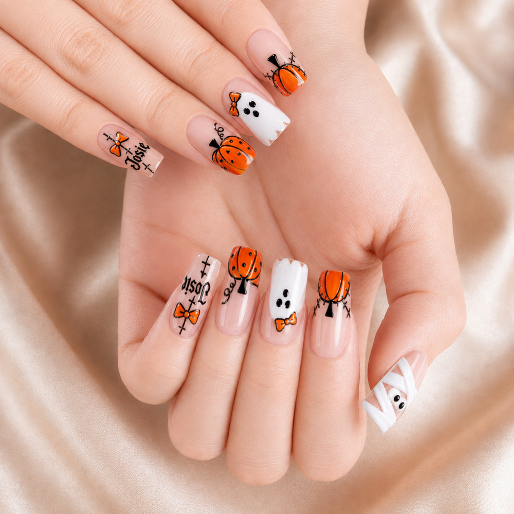 Pumpkin Halloween - Personalized Press-On Nails
