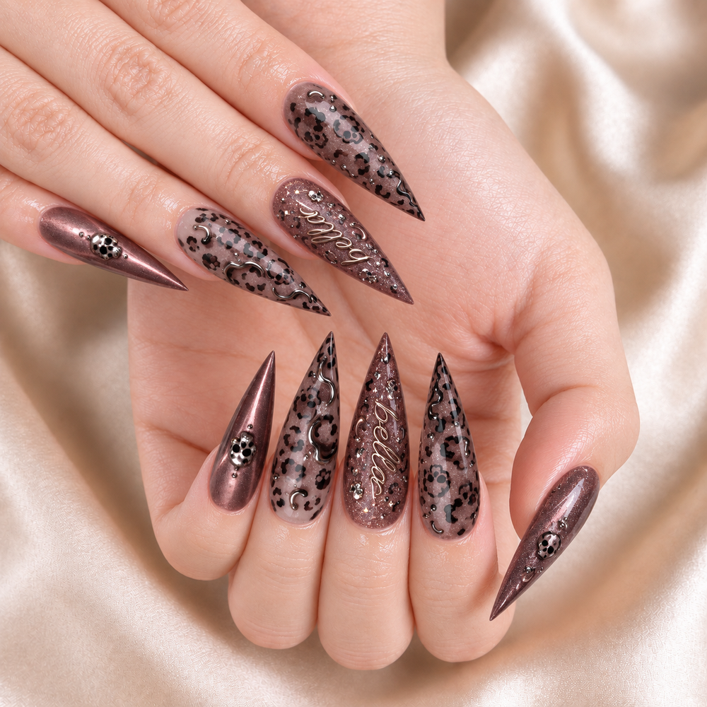 Leopard Skull - Personalized Press-On Nails