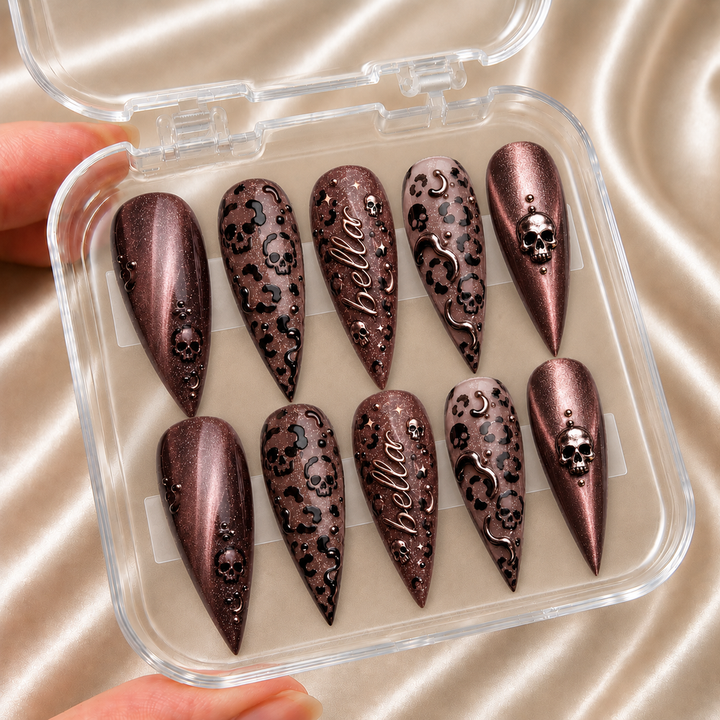 Leopard Skull - Personalized Press-On Nails