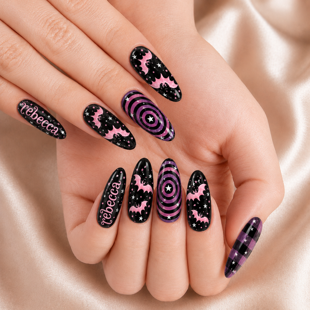 Gothic Bat - Personalized Press-On Nails