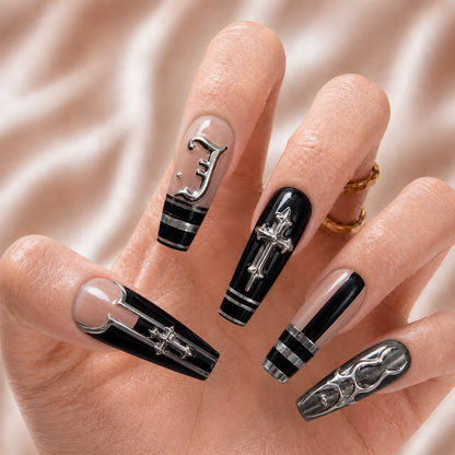 Gothic Christian Faith - Personalized Press-On Nails