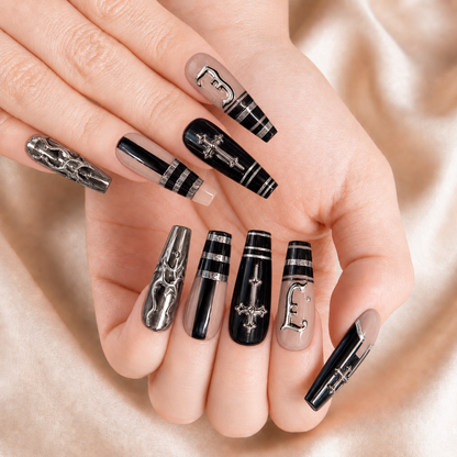 Gothic Christian Faith - Personalized Press-On Nails