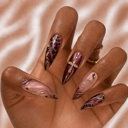 Faith Leopard - Personalized Press-On Nails