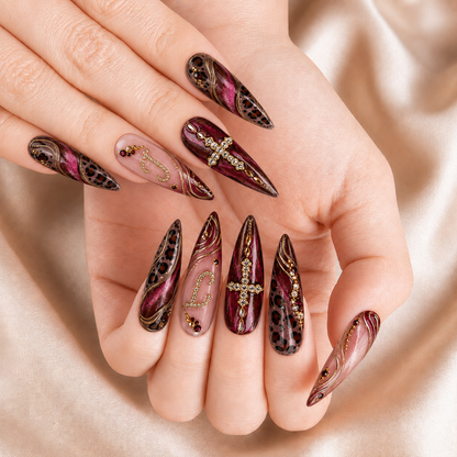 Faith Leopard - Personalized Press-On Nails