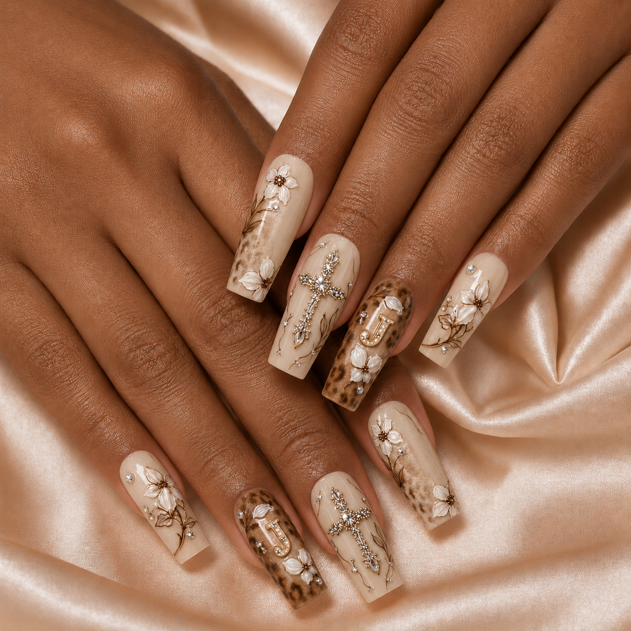 Faith Floral - Personalized Press-On Nails