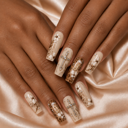 Faith Floral - Personalized Press-On Nails