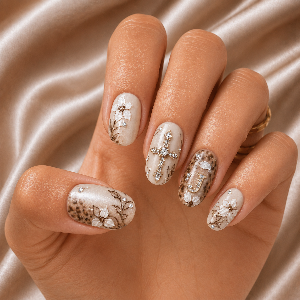 Faith Floral - Personalized Press-On Nails