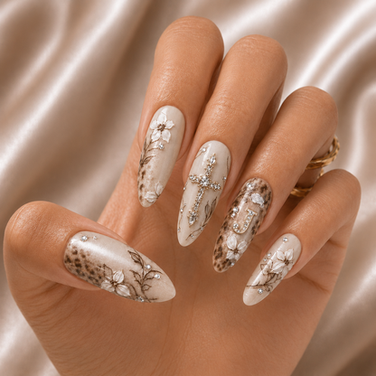 Faith Floral - Personalized Press-On Nails