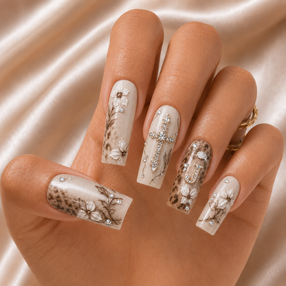Faith Floral - Personalized Press-On Nails
