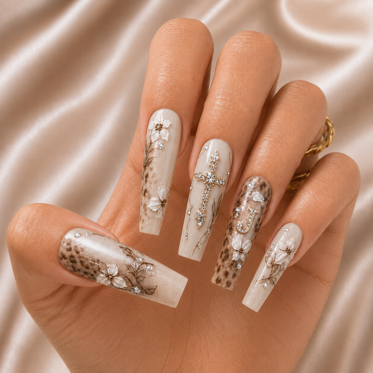 Faith Floral - Personalized Press-On Nails