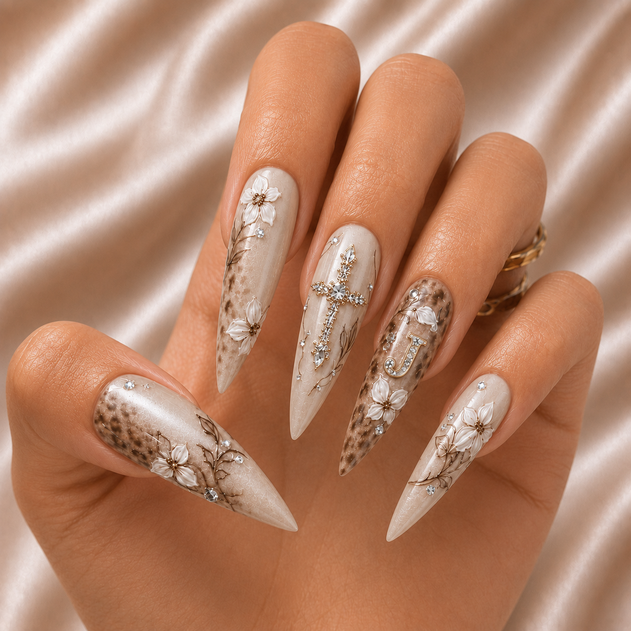 Faith Floral - Personalized Press-On Nails
