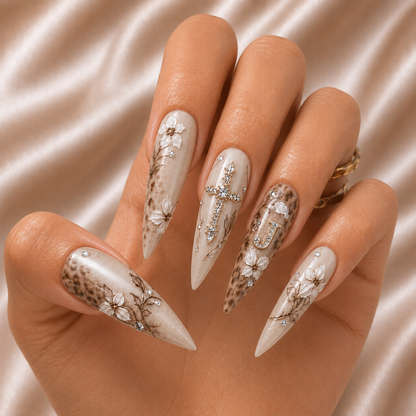 Faith Floral - Personalized Press-On Nails