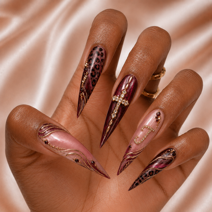 Faith Leopard - Personalized Press-On Nails