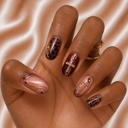 Faith Leopard - Personalized Press-On Nails