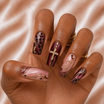 Faith Leopard - Personalized Press-On Nails