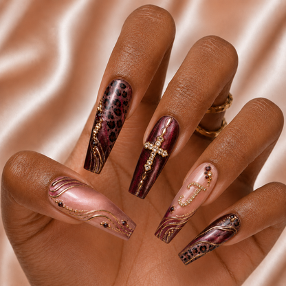 Faith Leopard - Personalized Press-On Nails