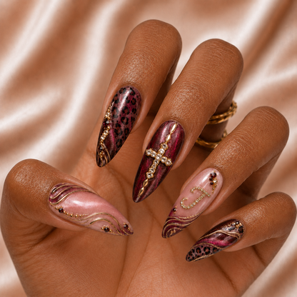 Faith Leopard - Personalized Press-On Nails