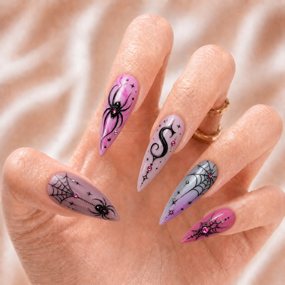 Pink Spider - Personalized Press-On Nails