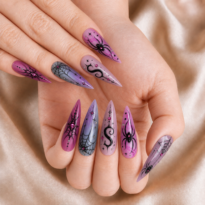 Pink Spider - Personalized Press-On Nails