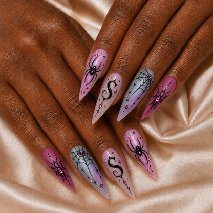Pink Spider - Personalized Press-On Nails