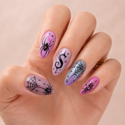 Pink Spider - Personalized Press-On Nails