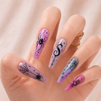 Pink Spider - Personalized Press-On Nails