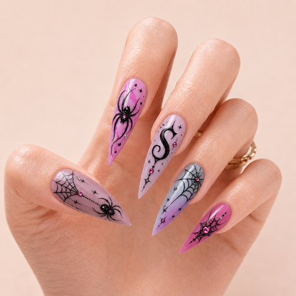 Pink Spider - Personalized Press-On Nails