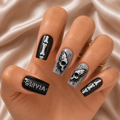 Skull Skeleton - Personalized Press-On Nails