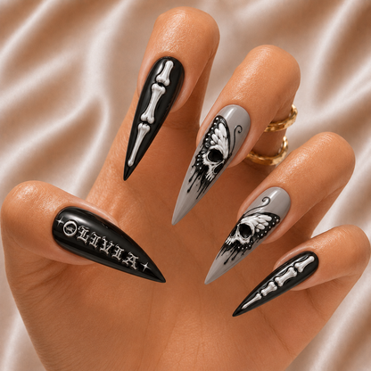 Skull Skeleton - Personalized Press-On Nails