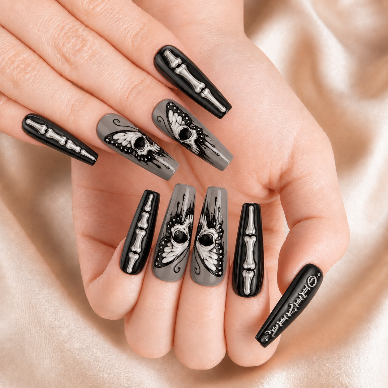 Skull Skeleton - Personalized Press-On Nails