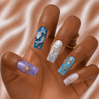 Pisces Zodiac - Personalized Press-On Nails