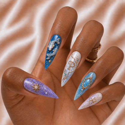 Pisces Zodiac - Personalized Press-On Nails