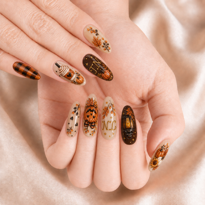 Cute Autumn Boo - Personalized Press-On Nails