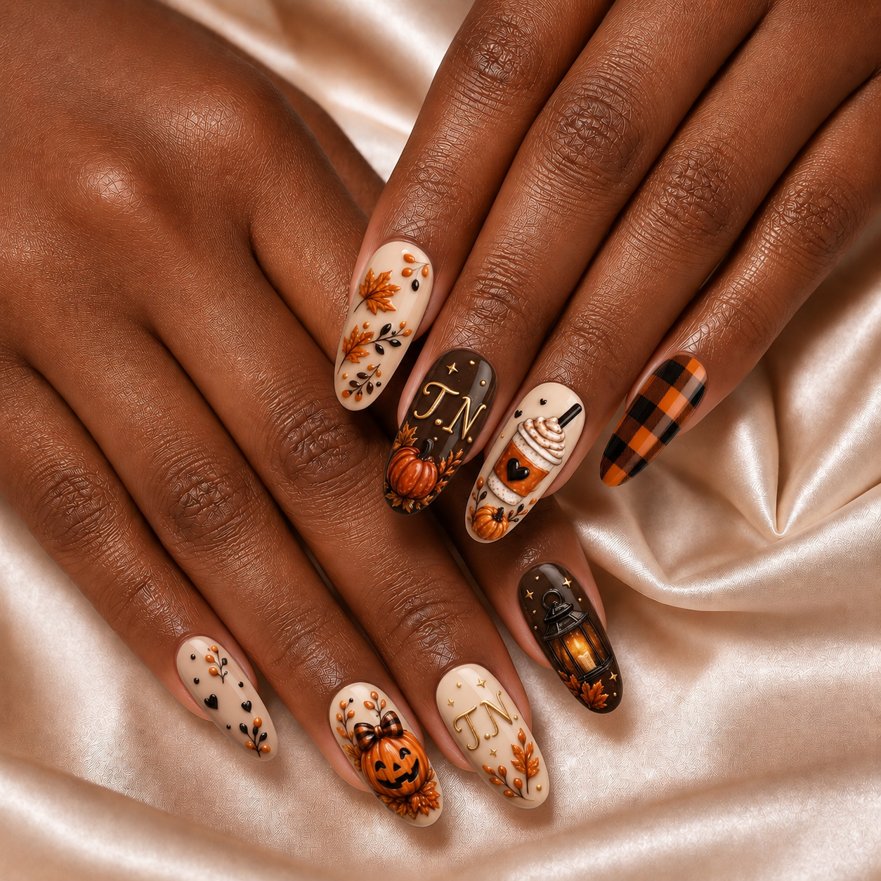 Cute Autumn Boo - Personalized Press-On Nails