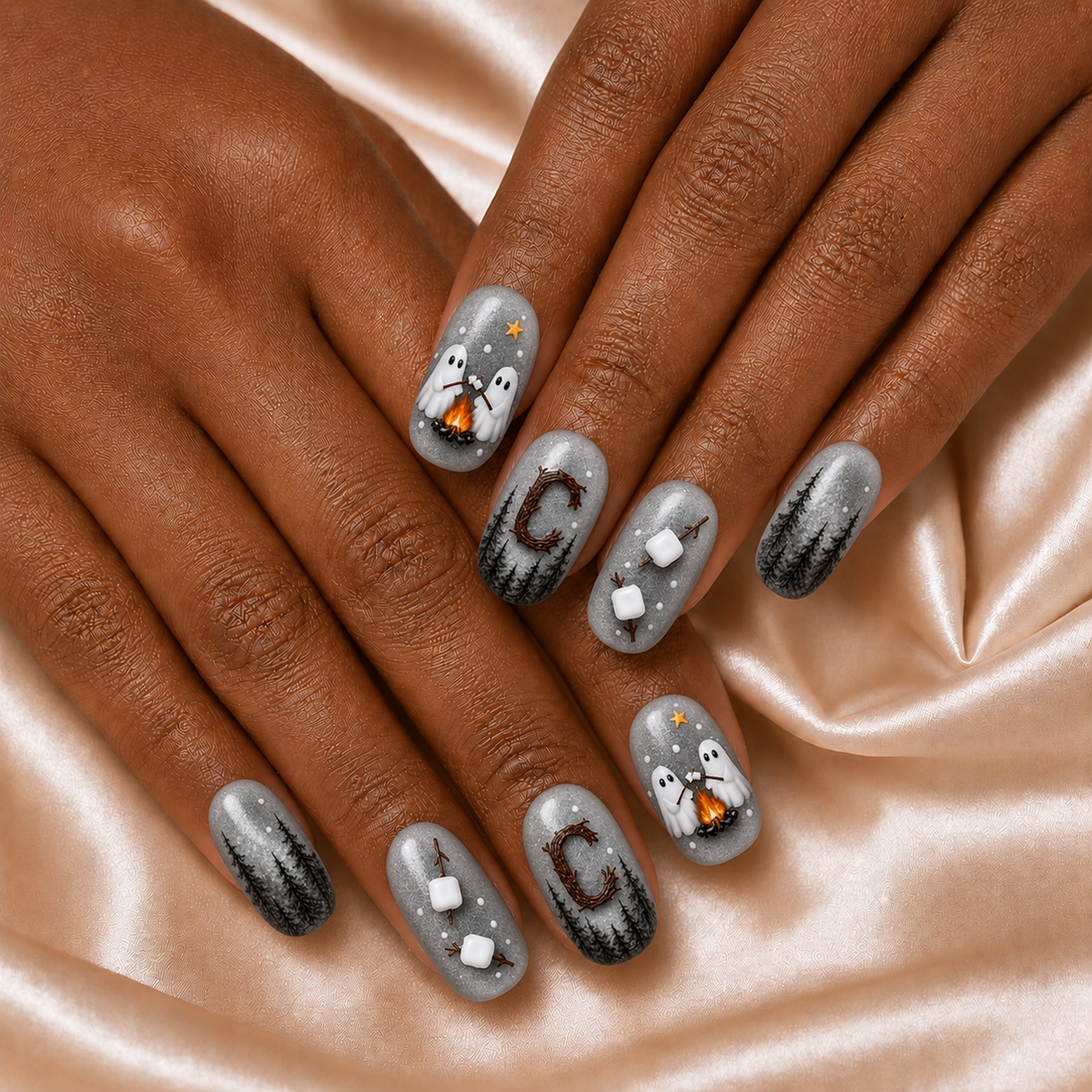 Ghost Camping - Personalized Press-On Nails