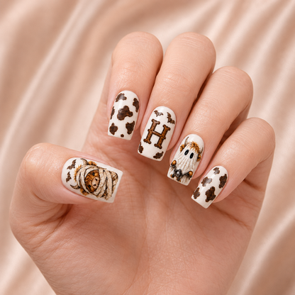 Highland Cow Ghost - Personalized Press-On Nails