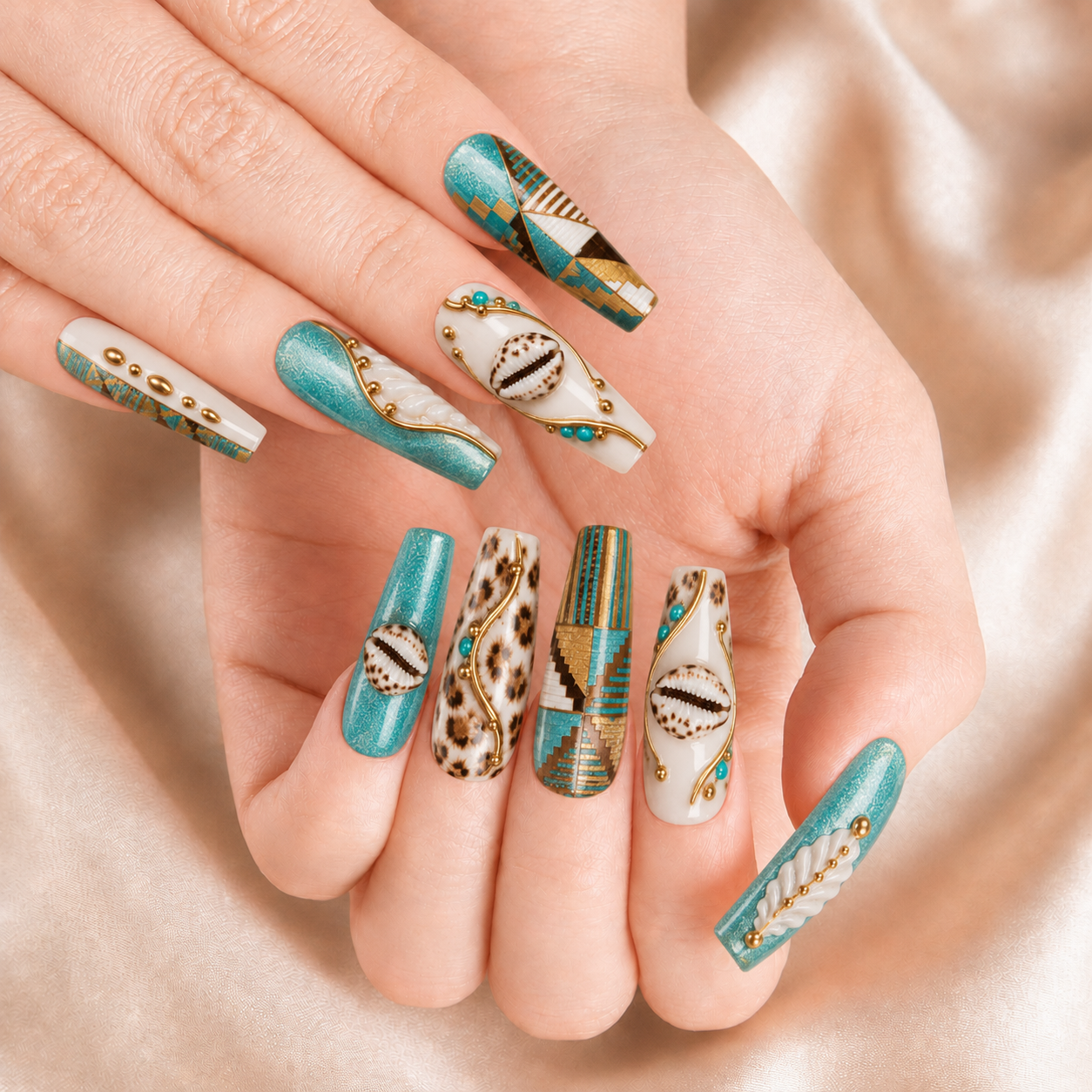 Cowrie Shell - Press-On Nails