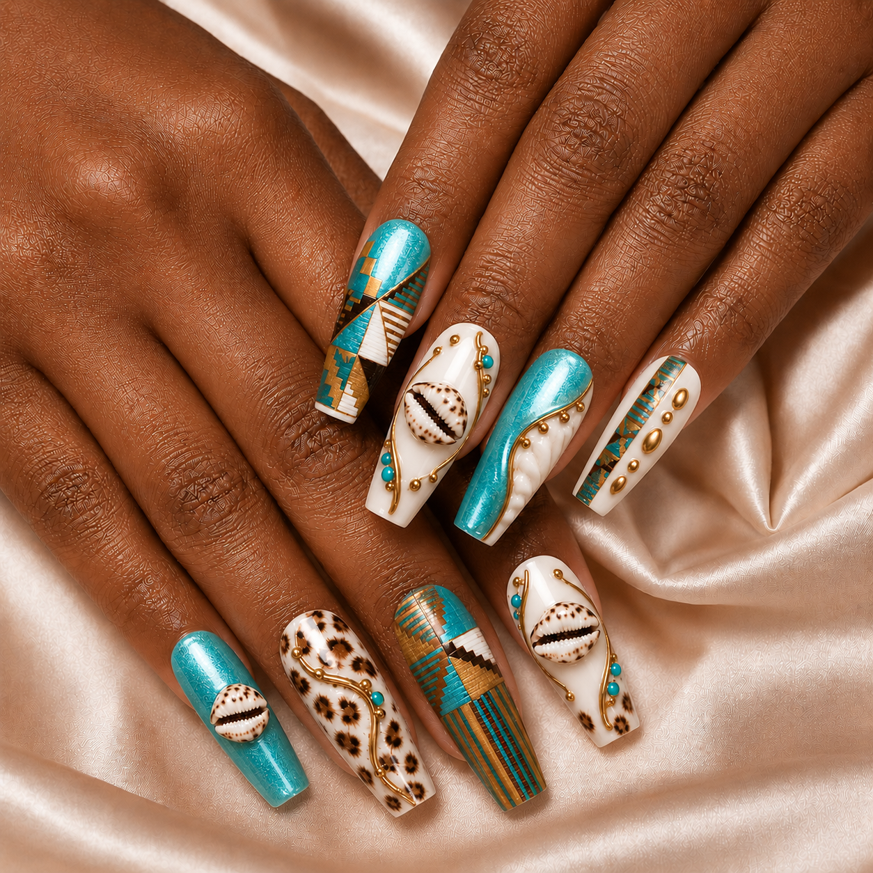 Cowrie Shell - Press-On Nails