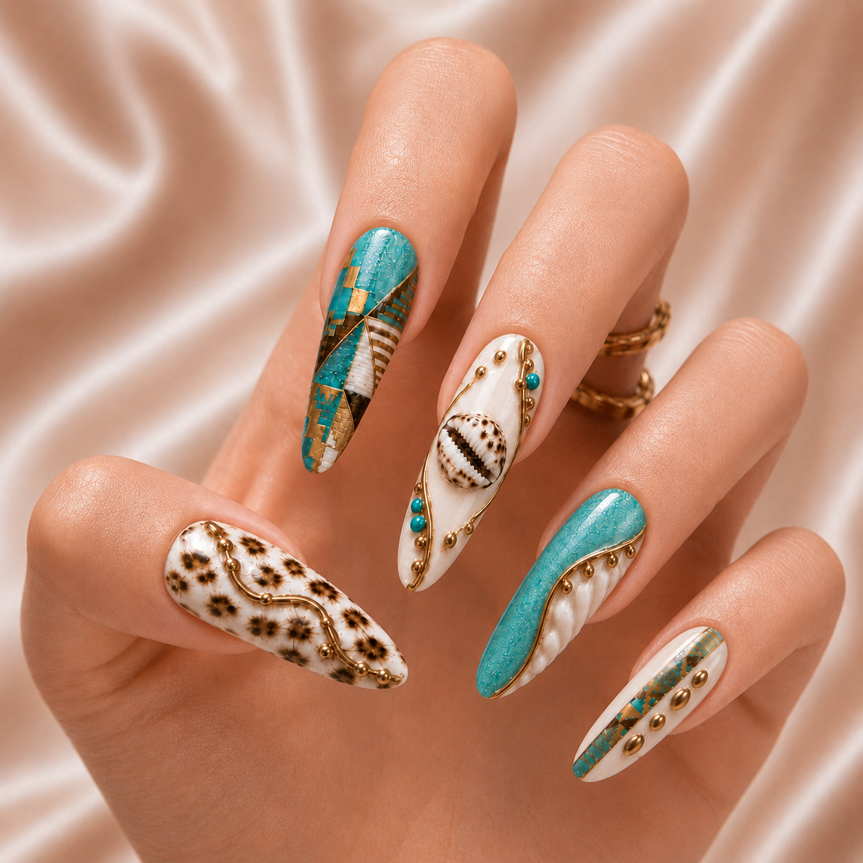 Cowrie Shell - Press-On Nails