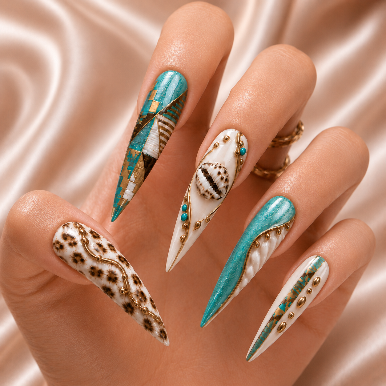 Cowrie Shell - Press-On Nails