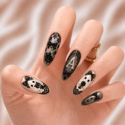 Preppy Ghost Coquette - Personalized Press-On Nails